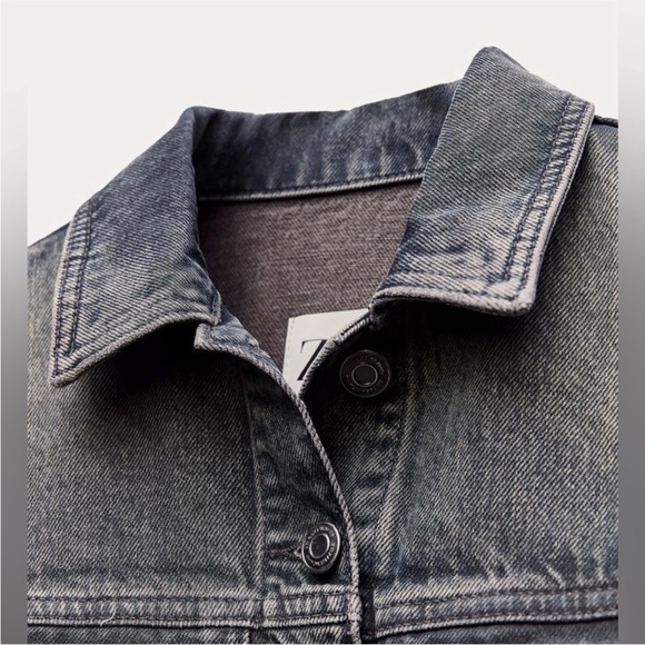 ZARA DENIM SHIRTDRESS ZW COLLECTION GRAY SZ S - Picture 11 of 13